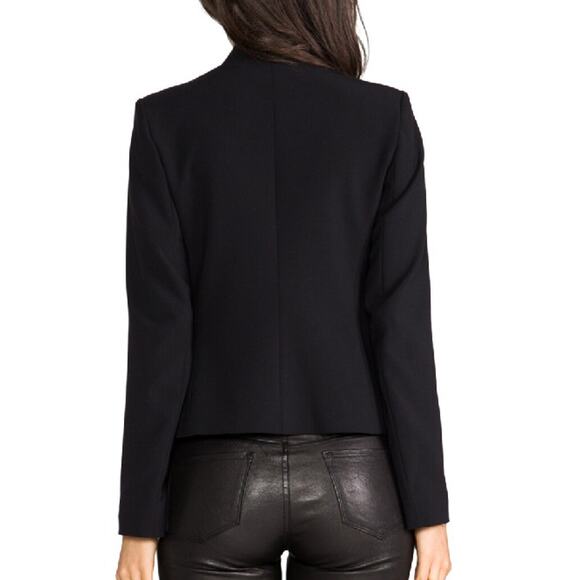 Theory Womens L Black Lanais Canonical Cardigan Sweater Blazer Wool Open Front - Picture 8 of 8